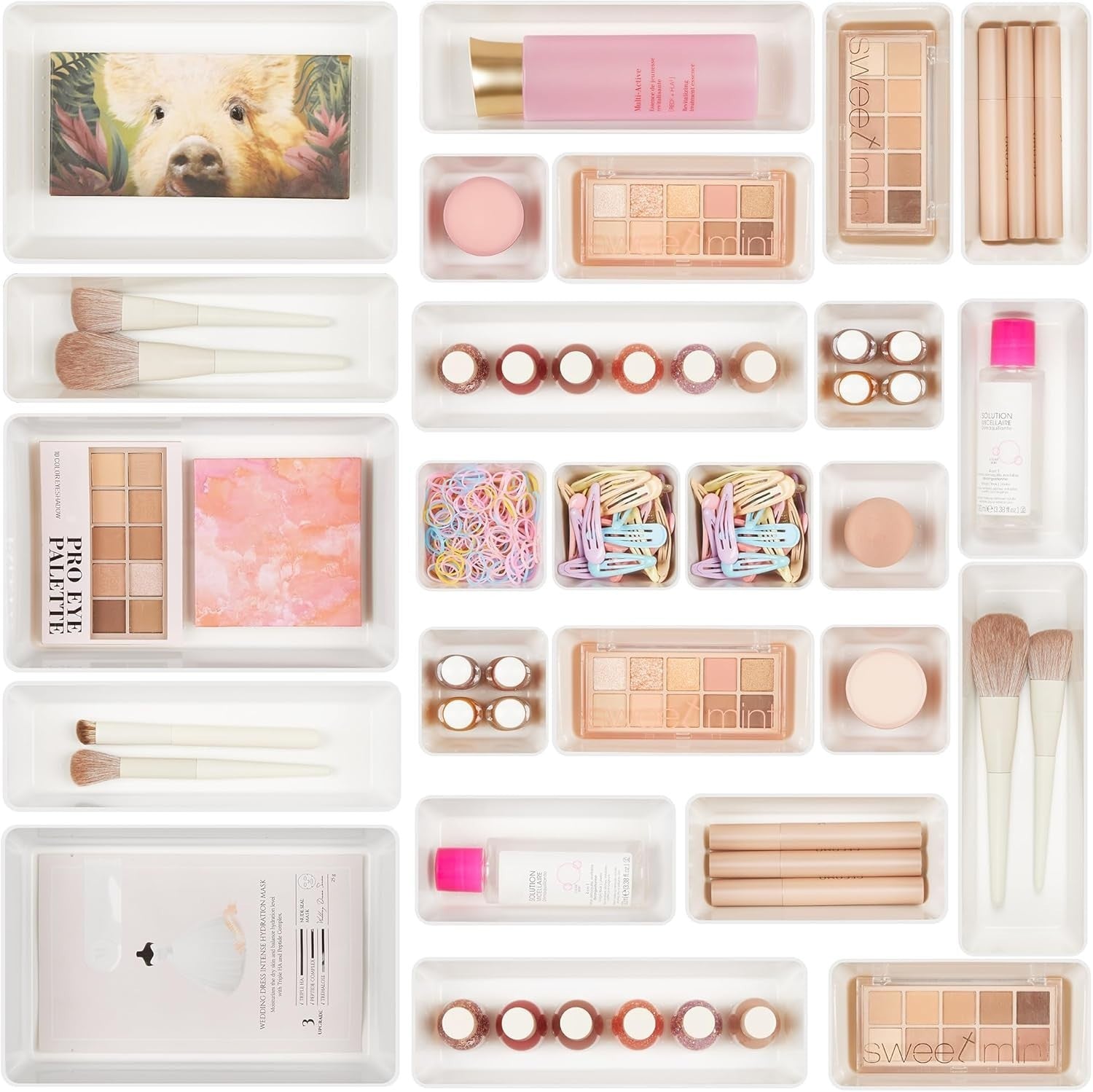 25x Organizer Set Schubladen, Schminktisch, Make-up, Küche, Büro, Bad