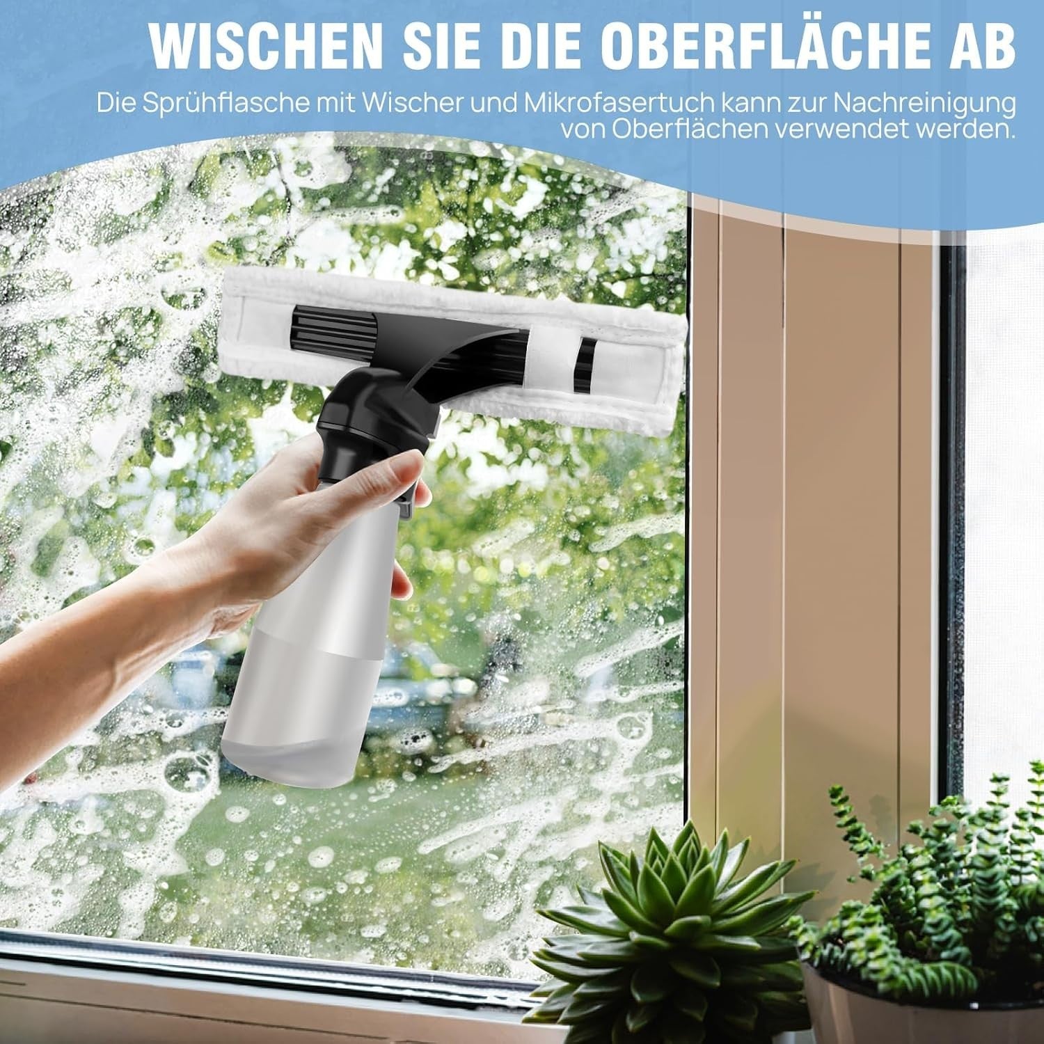 Lumino ClearView: Akku-Fenstersauger Pro Set Fensterabzieher Fensterreiniger