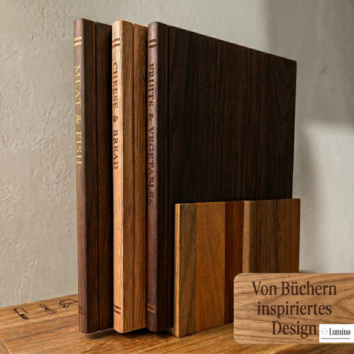 Schneidebretter aus Holz in Bücherform Buch-Schneidebrett aus Akazienholz – 2 cm
